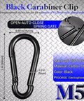 Two Inch Heavy Duty Carabiner Clips Pack Of 50 M5 Black Galvanized Steel Spring Snap Hooks Rust Resistant For Keychains Hammock Camping Hiking Fishing Swing Sets And Outdoor Gear Load Capacity Up To 220 Lbs