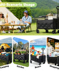 Heavy Duty Collapsible Wagon Cart For All Terrain Use With 100Kg Load Capacity Portable Folding Utility Wagon in outdoor settings