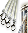 46 Inch All Clear Acrylic Curtain Pull Wand Set Four Pack Durable Clear Drape Rod Pulls For Windows Easy Install And Clean Simple Slick Look With Impact Resistant And Weather Resistant Build, four clear wands with hooks