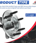 Front Wheel Bearing Hub Assembly For Ford F-150 2005-2008 FX4 And Lincoln Mark Series 2006-2008 ABS 6-Lug displayed at angle