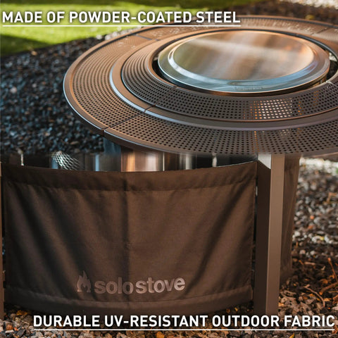 42 Inch Fire Pit Surround Tabletop Shield For Wood Burning Pits, Portable Protective Barrier, Powder Coated Steel Frame