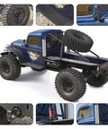 1/10 Atlas RC Crawler 4WD With LED Lighting And Realistic Detail, 2.4GHz Rock Truck For Gnarly Off Road Adventures, Hobby Grade Remote Control Car For Adults, Battery Not Included, Blue detailing and spare tire view.