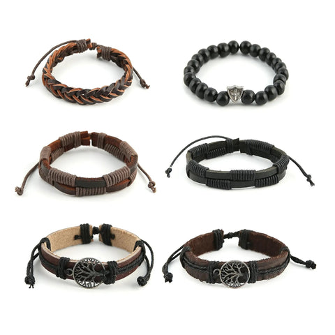 Genuine Leather Tree Of Life Bracelet For Men And Women Featuring A Dope Growth Symbol That Rocks With Any Fit Made Into A Hella Legit Gift For Birthdays Or Anniversary Dates: assorted handmade leather bracelets.