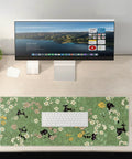 XL Plant Themed Mouse Pad 31.5 X 11.8 Inches, Large Green Desk Mat For Gaming And Workstation on a home office desk