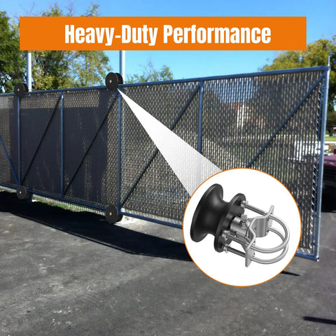 Pack Of Four Nylon Sliding Gate Rollers Engineered For Heavy Duty Track Systems on a sliding gate in action.