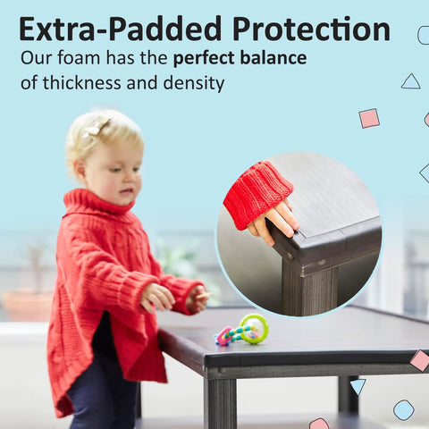 Edge And Corner Guard Set For Baby Proofing Furniture And Tables 16.4 Ft Of Foam Cushions with toddler and table protection