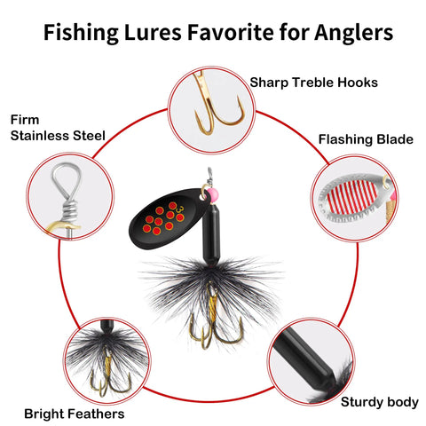 best spinner fishing lures FREE FISHER 6 Pcs Bass Baits, Spinner Baits for Bass Trout Salmon Hard Metal Spinnerbaits : Fishing Spinners And Spinnerbaits : Sports & Outdoors its your ultimate crossover weapon Thumpin' Blades: put some Spin