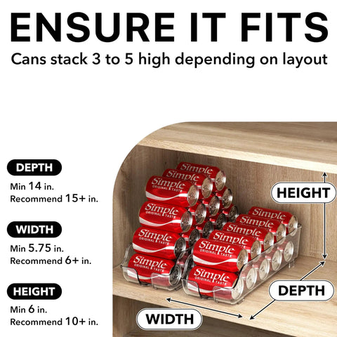 Slick Soda Can Organizer And Drink Dispenser Set Of Two For Fridge Or Pantry With Auto Roll Front To Keep Standard 12 Oz Cans Rolled Right Out Without The Hassle