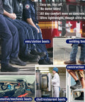 Men's Steel Toe Waterproof Work Boots With Slip Resistant Anti Static Safety Shoes Built Tough For Any Jobsite