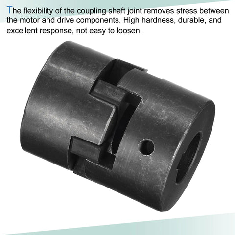 Flexible Coupling Shaft 20mm To 25mm Bore, 52mm Length, 44mm Outer Diameter, 6mm Or 8mm Slot, black steel motor coupler