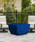 Blue Heavy Duty Fire Pit Cover For Outdoor Use 30In L X 30In W X 12In H Waterproof UV And Weather Resistant 18 Oz PVC Coated Polyester