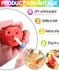 Close-up of a hand using a tool on clay, highlighting easy grip and safety, from Air Dry Clay Tool Set For Kids And Beginners.