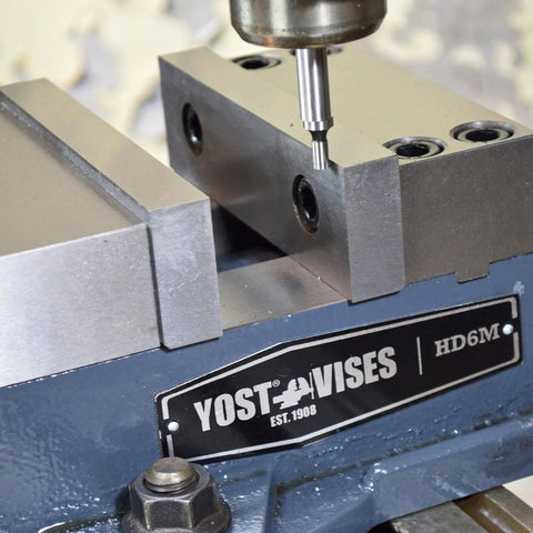 Heavy Duty 6 Inch Milling Machine Vise Crafted From Tough Ductile Iron With Hardened Steel Smooth Jaws during use on CNC.