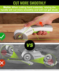 WorkPro Cordless Electric Scissors Rechargeable Power Rotary Cutter For Fabric Leather Metal Paper And Carpet cutting technique comparison image.