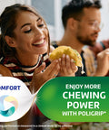 Person eating taco with friends, illustrating Extra Care Denture Adhesive Cream With Strong All Day Hold Food Seal And Comfort