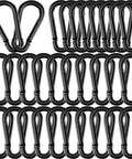Heavy Duty 3 Inch M8 Carabiner Clips 30 Pack Galvanized Steel Snap Hooks arranged in four rows