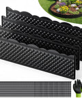 No Dig Landscape Edging Kit with Interlocking Panels for Yard and Flower Beds, includes panels, stakes, and gloves