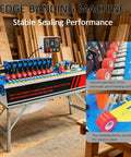 Knockout Automatic Woodworking Edge Bander For Curved And Straight Boards dual hot melt glue machine with red rollers and control panel.