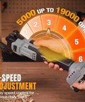 20V Brushless Cordless Oscillating Multi Tool Kit With Quick Change Accessories, Variable Speed Control, Lightweight Design, Long Battery Life For Cutting, Sanding, Grinding, Trimming And Detail Work For Diyers On The Job, 6-speed control shown