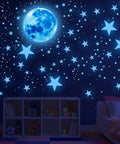 1088 Piece Glow In The Dark Stars And Moon Wall Decals Kit For Kids Room Ceiling Night Sky Decor Bright Long Lasting Glow