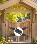 24 Pack 2.5 Inch Black Door Hinges Ball Bearing Butt Hinges For Cabinets Windows And Outdoor Use shown on wooden gate
