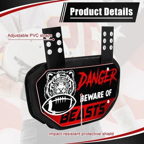 Football Back Plate Lower Back Pads With Adjustable Straps Tiger Pattern