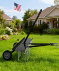 Tow Behind Dethatcher With 40 Inch Wide Working Surface And 20 Spring Steel Tines For Lawn Thatch Removal Compatible With ATVs And Mowers