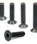 Tough As Nails Number Six By Thirty Two Thread Flat Head Socket Cap Screw Seven Sixteenths Inch Alloy Steel shown from multiple angles.