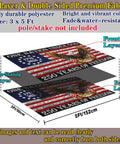 3 Ply 250th Anniversary USA Flag 3x5 Double Sided Outdoor Patriot Flag For 4th Of July We The People 1776 Decor Durable Polyester Weather Resistant With Brass Grommets Backyard Ready showing layers of double-sided print and measurements.