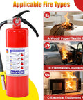 Heavy Duty 5 Lb Abc Dry Chemical Fire Extinguisher With Wall Mount 2A 10B C Rated against wood, liquid, and electrical fires.
