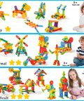 Totally Legit 92 Piece Screw Engineering Blocks Set With Sensory Construction Bricks For Creative STEM Learning Activities And Super Cool Kid Gift Ages 3 Plus, showcasing colorful blocks for varying difficulty levels with children playing.