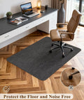 Big Non Slip Office Chair Mat For Hardwood Floors 35.4 X 47.2 Inches Heavy Duty PVC Floor Protector With Rattan Pattern
