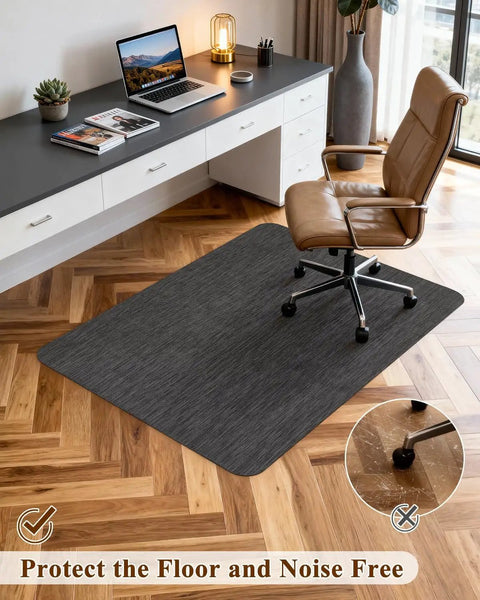 Big Non Slip Office Chair Mat For Hardwood Floors 35.4 X 47.2 Inches Heavy Duty PVC Floor Protector With Rattan Pattern