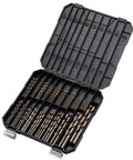 Cobalt Drill Bit Set For Hardened Metal And Stainless Steel 122 Pieces M35 High Speed Steel Twist Jobber Bits One Sixteenth To One Half Inch