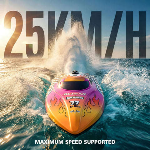 12 Inch RC Boat For Kids And Adults, Fast 25 KPH Remote Control Speed Boat With Dual Batteries, racing in water