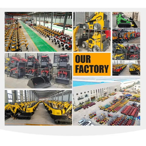 Mini Tracked Ditcher For Orchard Pipeline Trenching displayed in factory setting, showcasing various compact soil diggers.
