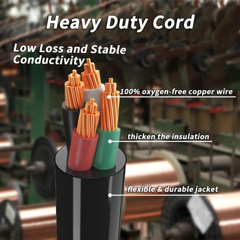 Beefy 50 Amp Generator Cord, 25Ft RV Extension Cable With 14-50P To SS2-50R, cutaway copper wire and jacket