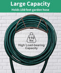 Heavy Duty Garden Hose Holder Wall Mount For Outdoor Yard And Garage Holds 150 Feet Of Hoses Durable Bronze Metal Weather Resistant Hose Reel Hanger And Storage Solution.