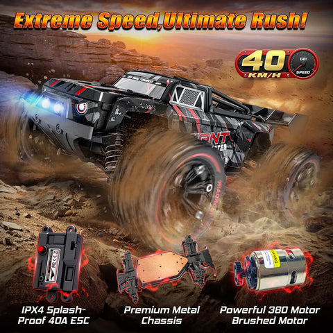 1:16 Scale All Terrain Fast RC Cars for Adults 40KPH, 4WD Electric Off Road Monster Truck With Metal Chassis racing on dirt