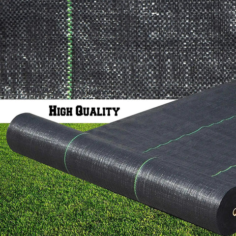 Heavy Duty Weed Barrier Landscape Fabric For Outdoor Gardens Non Woven Weed Blocker Roll on grass with close-up texture view