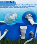 Large Inlet Air Nozzle For Above Ground Pool Pumps 1900 2450 GPH installed on blue pool
