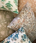 Vintage Floral Double Sided Lumbar Pillow Cover 14x36 Neutral Green Beige Botanical Farmhouse Style for Bed Sofa Living Room Cozy Accent Cushion Decor, front view