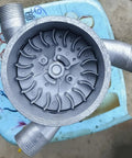 Top view of One Kilowatt Micro Hydroelectric Generator 220V Aluminum Alloy Water Turbine With Three PVC Connectors.