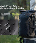 Ultralight Camera Backpack For Photographers Expandable To 40L Space Black Suspended Back Panel splash-proof in outdoor use