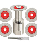 Five Pack Dope Mini Diamond Glass Cutting Disc Set With 30mm Blades And Five Eighths Eleven Flange And Screwdriver