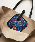 Floral Silver Enhanced Pee Cloth For Women Hiking On The Go Travel Urinal Alternative in a beige handbag
