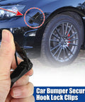 Universal Car Bumper Security Hook Lock Clips Quick Release Hooks For Trunk Bumpers And Fenders in hand and installed on car