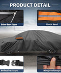 Diagram showing Honda Civic Car Cover Outdoor All Weather 210D PU Heavy Duty Waterproof Windproof With Door Zipper Reflective Bars