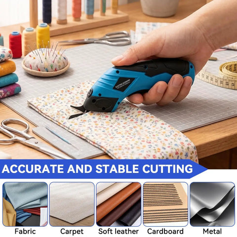 Top Tier Electric Fabric Scissors Providing Ridiculously Smooth Cordless Slicing On Thick Cloth And Carpet With An Included Charger Aimed At Serious Stitchers And Craft Teams Wanting Sick Precision Daily, cutting fabric.
