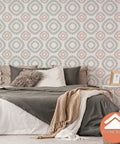 Bedroom wall painted with Big Floral Wall Stencil Set 24 By 38 Inches XL Allover Pattern With Free Edging Stencil Two Piece Kit